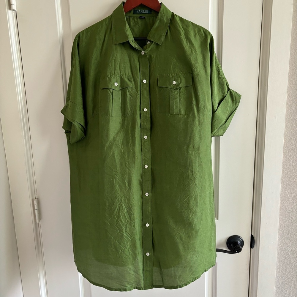 Lauren Ralph Lauren green shirt 14W EUC